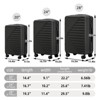 Syemin Luggage Hardside Checked Luggage Set 3 set in ABS Spinner Wheel Luggage Carry on Suitcase TSA Combination Lock, Black, 19.3"*11.4"*29.5" - 3 of 4