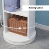 Evideco French Home Goods White Rotating Bathroom Storage Cabinet Swivel Tower Cabinet Organizer with Mirror - 4 of 4