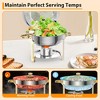 2/4/6-Pack NSF Gold Round Stainless Steel Chafing Dish Set with Lid Holder, Spoon & Tweezer for Catering, Weddings, Buffets - 2 of 4