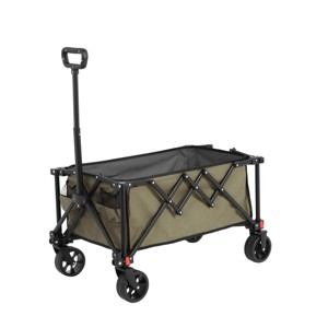 Folding Steel Wagon Carts With Adjustable Handle And All Terrain Wheels,Outdoor Utility Wagon For Camping Shopping Sports Fishing -The Pop Home - 1 of 4