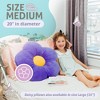 Butterfly Craze Daisy Lounge Flower Pillow - Medium 20 Inches, Cozy & Stylish Floor Cushion, Machine Washable - Plush Microfiber, Purple - 3 of 4