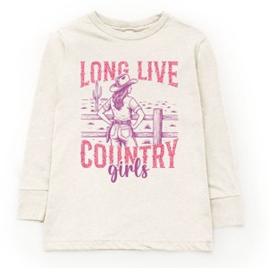 Long Live Country Girls Glitter - Youth Long Sleeve Graphic T-Shirt - 1 of 4