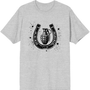 Horseshoe & Hand Grenade Adult Crew Neck Short Sleeve Tee - 1 of 2