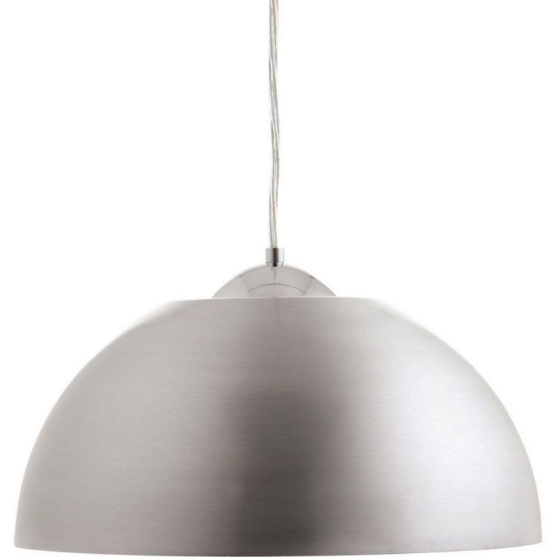 Progress Lighting Dome Collection 1-Light LED Pendant, Satin Aluminum Finish, Painted Silver Interior, Steel Material, 2 of 5