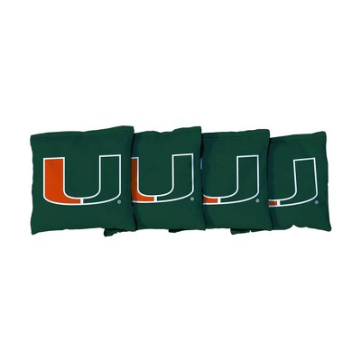 NCAA Miami Hurricanes Corn-Filled Cornhole Bags Hunter Green - 4pk