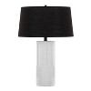 LumiSource (Set of 2) Petra 26" Contemporary Table Lamps Cream Polyresin and Black Metal with Black Linen Shade - 2 of 4