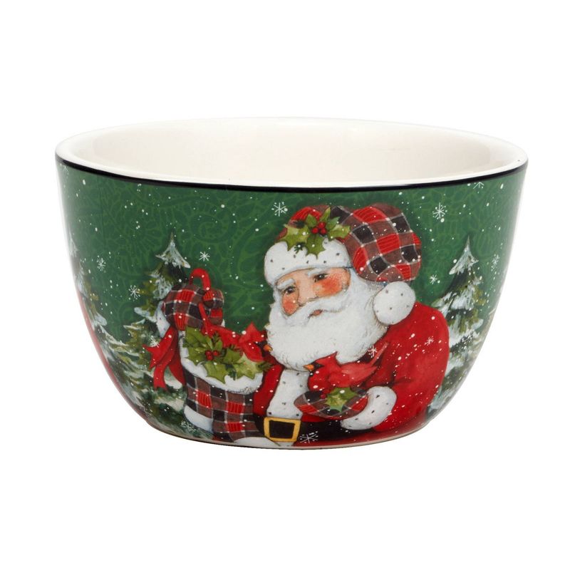 Set of 4 Christmas Lodge Santa Dining Ice Cream Bowls - Certified International, 5 of 7