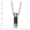 Black Bow Jewelry Stainless Steel Carbon Fiber Cylinder Necklace - 2 of 4