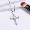 Cross Heart Pendant Necklace for Women Sterling Silver Cz Ginger Lyne Collection - 2 of 4