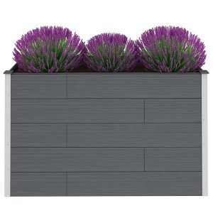 vidaXL Garden Raised Bed Gray Wood-plastic composite, Aluminum Large - 1 of 4