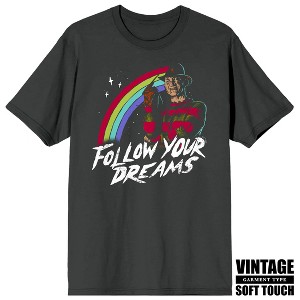 Nightmare On Elm Street Follow Your Dreams Adult Pepper Black Crew Neck Short Sleeve T-shirt - 1 of 4
