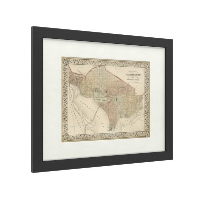 Trademark Fine Art-Mitchell 'Plan Of Washington Dc' Matted Framed Art