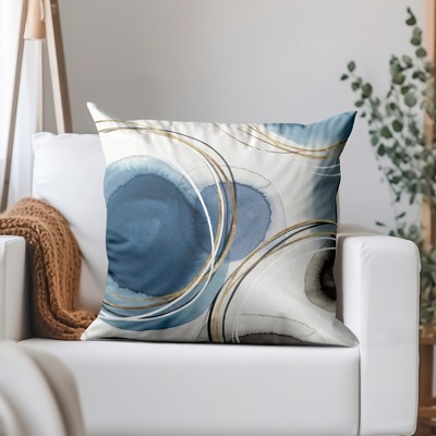 Americanflat Abstract Throw Pillow with Premium Polyester - Blue and White