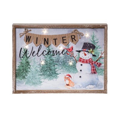 Season's Designs 16" Mdf X'Mas Snowman Frame W/Led Light