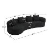 Christopher Knight Home Josiah 12 6" Modern Boucle Upholstered 5 Seater Curved Sectional Sofa with Pillows Black - 3 of 4