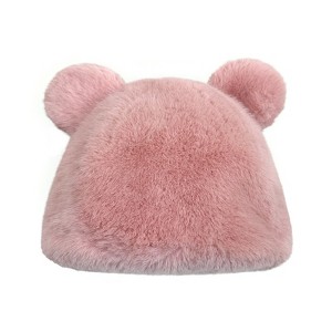 Wrapables Faux Fur Fluffy Bear Ears Winter Beanie Hat - 1 of 4