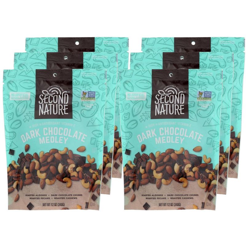 Second Nature Dark Chocolate Nut Medley - Case of 6/12 oz, 1 of 7