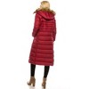 Haute Edition Women's Maxi Length Quilted Puffer with Fur Lined Hood - 2 of 3