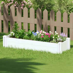 Lirago 47.2" x 11.8" x 11.8" White PVC Modular Garden Fence Panel-Durable, Easy to Install & Soil Improvement Solution - 1 of 4