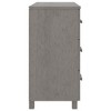 vidaXL Solid Pinewood Sideboard HAMAR - Light Gray Decorative Cabinet with 1 Door and 3 Drawers, Stable and Spacious Wooden Highboard Furniture - 4 of 4