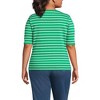 Lands' End Women's Supima Cotton Elbow Sleeve Boatneck Button Shoulder Tee - 2 of 4
