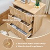 SinCiDo Fluted Nightstand with Charging Station, 21.65" Wide Modern Wood Bedside Table w/3 Storage Drawers for Bedroom, Living Room - 4 of 4