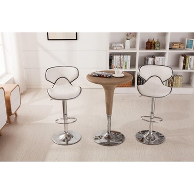NicBex Dining Chairs Set of 2 Stool Upholstered Chair Airlift Adjustable Swivel Barstool with Chrome Base for Kitchen, Home Bar