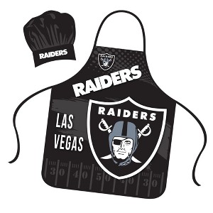 NFL Apron & Chef Hat Set, with Large Team Logo - Las Vegas Raiders - 1 of 2