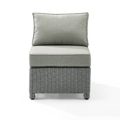 Bradenton Outdoor Wicker Armless Chair - Gray - Crosley