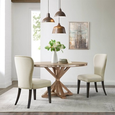 Savoy Cream Faux Leather Upholstered Side Chairs, Set of 2