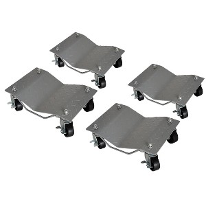 Car Dolly, 4 Piece Heavy-Duty Vehicle Dolly - 6000 Lbs Capacity with Brakes, for Cars, Trucks, Trailers, Motorcycles, Boats - 1 of 4