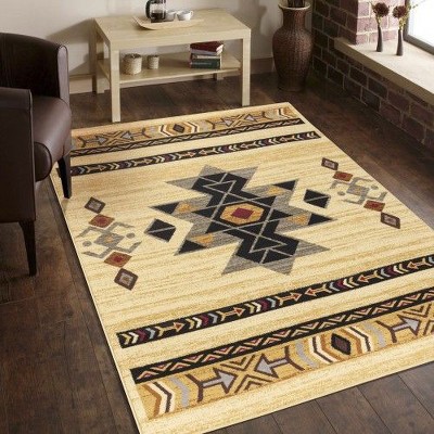 Kumasinova Southwest-Inspired Area Rug – Desert Energy & Cultural Charm for Living Room, Kid & Pet-Friendly, Made in Turkey, Stain-Resistant Door Mat