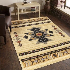 Kumasinova Southwest-Inspired Area Rug – Desert Energy & Cultural Charm for Living Room, Kid & Pet-Friendly, Made in Turkey, Stain-Resistant Door Mat - 1 of 4