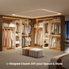 GlasFlength Closet System Sets Modern Closet Cabinet with Shelves, for Living Room, Dining Room, White, 109"*47"*24" - 3 of 4