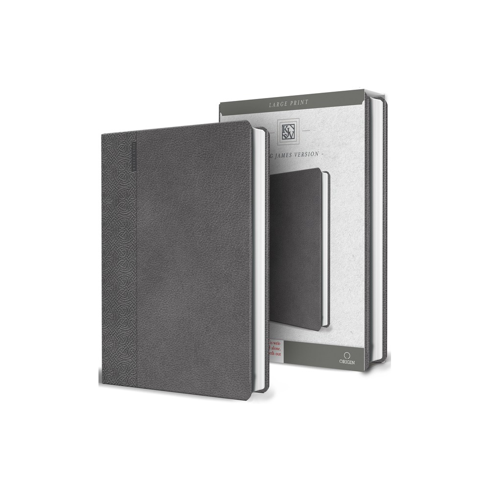KJV Holy Bible Large Print Handy Size Gray Imitation Leather - by King James Version (Paperback)
