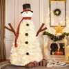 NAYSAYE 4FT Snowman Shaped Christmas Tree with PVC Branch Tips for Holiday Home Decor, White, 31"*31"*48" - 2 of 4