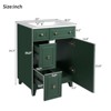 INFURNIC Vanity Tables, Compact Bathroom Vanity with Ample Storage for Small Spaces and Easy Maintenance, Frosty Green, 18.3"*24"*34.3" - 3 of 4