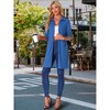 INSPIRE CHIC Women's Waffle Zip-Up 3/4 Sleeves Short House Dresses Bathrobe with Pockets - 3 of 4