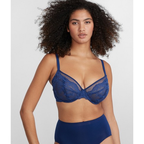 All Over Lace Underwire Bra Blue 42D