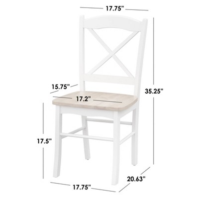 Black Rubberwood Cross Back Upholstered Side Chair Set