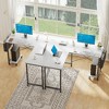 Lyngins L-Shaped Gaming Desk, Modular Computer Desk with Storage Bag & CPU Tray, Stable Office Desk for Home Office, Sturdy Writing Workstation - 3 of 4