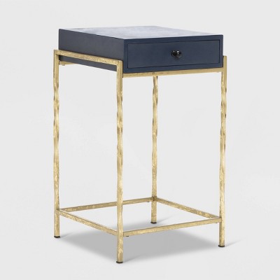 Navy and gold store end table