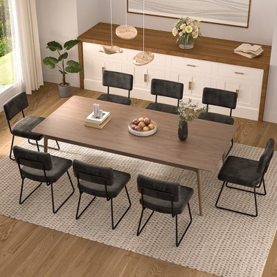 Aheaplus Dining Chairs Set of 2/4/6/8, Tufted Velvet Upholstered Metal Side Chair