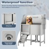 Stainless Steel Utility Sink, Dog Bathing Station, Large Dog Washing Station W/ Dog Bath Brush, Commercial Kitchen Sink, Wide Compartment, Outdoor - 3 of 4