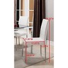 Kings Brand Furniture King's Brand Set of 4 White Parson Chairs with Chrome Finish Metal Legs - 3 of 4