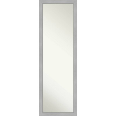 17" x 51" Vista Brushed Framed On the Door Mirror Nickel - Amanti Art