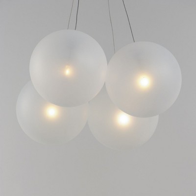 Satin Nickel Frosted Glass LED Globe Pendant Light