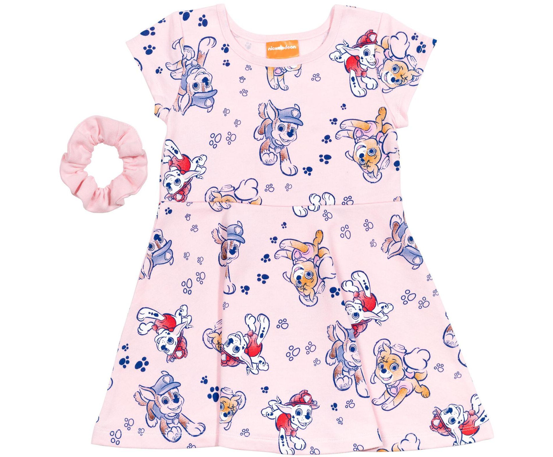 PAW Patrol Skye Chase Marshall Girls French Terry Skater Dress and Scrunchie Toddler