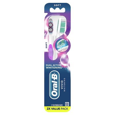 Oral-b 3d White Vivid Manual Toothbrushes, Soft Bristles - 2ct : Target