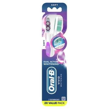 Oral-B 3D White Vivid Manual Toothbrushes, Soft Bristles - 2ct